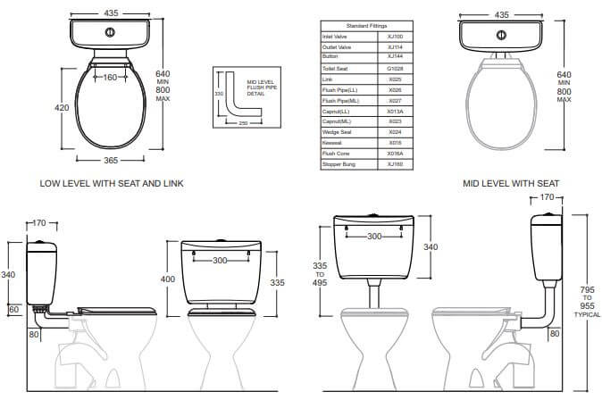 UNIVERSAL REPLACEMENT PVC CISTERN - OTC Tiles & Bathroom