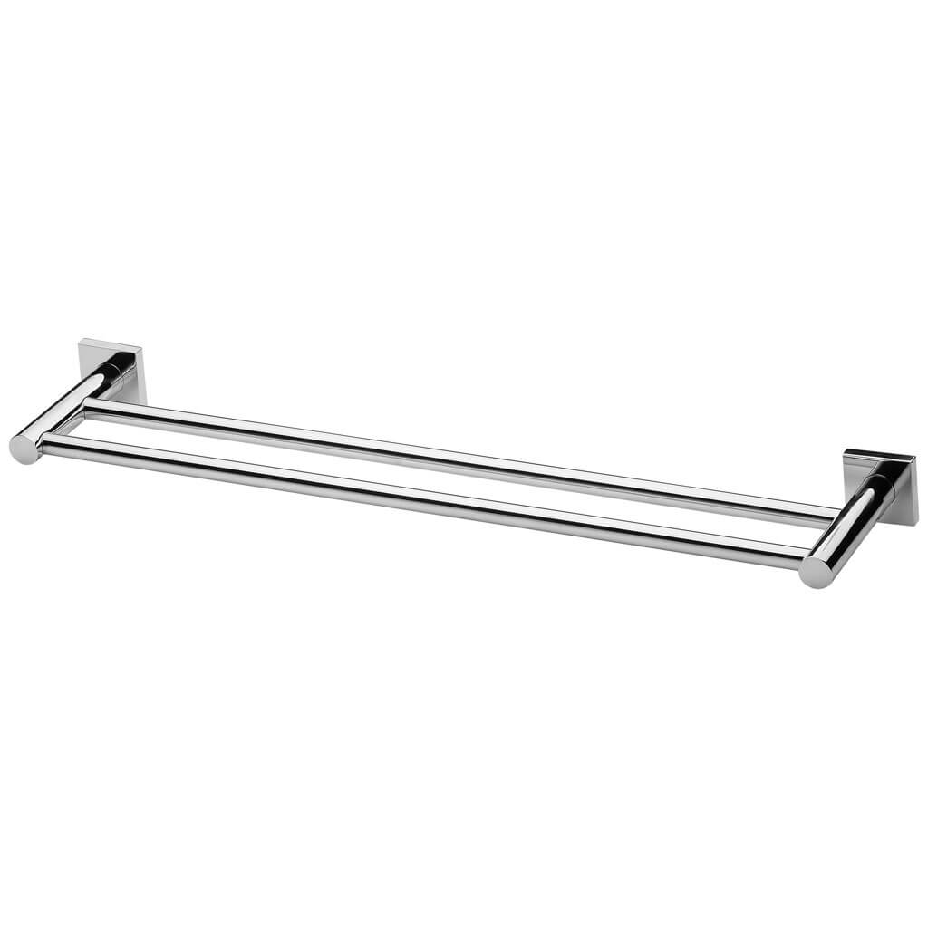 Radii Double Towel Rail SQ Plate Chrome