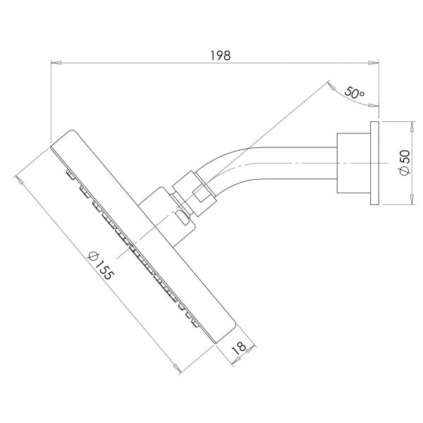 Phoenix Vivid Slimline Shower Arm & 155mm Rose - Image 2