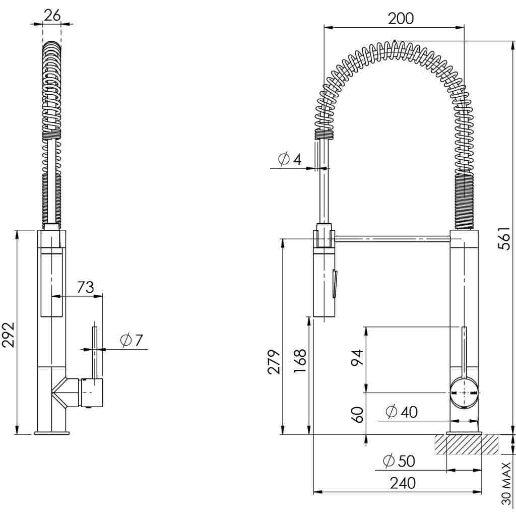 Vivid Slimline Tall Spring Sink Mixer
