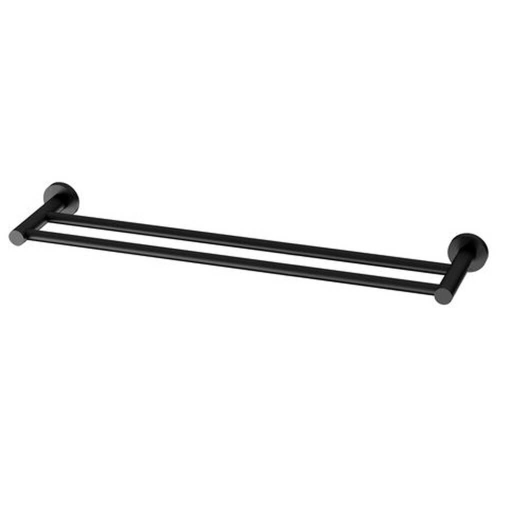 Radii Double Towel Rail RD Plate Black