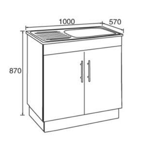 Laundry Tub MDF Cabinet 1000x570x870