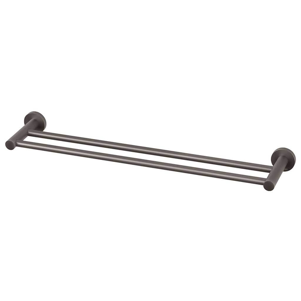 Radii Double Towel Rail RD Plate Brushed Carbon