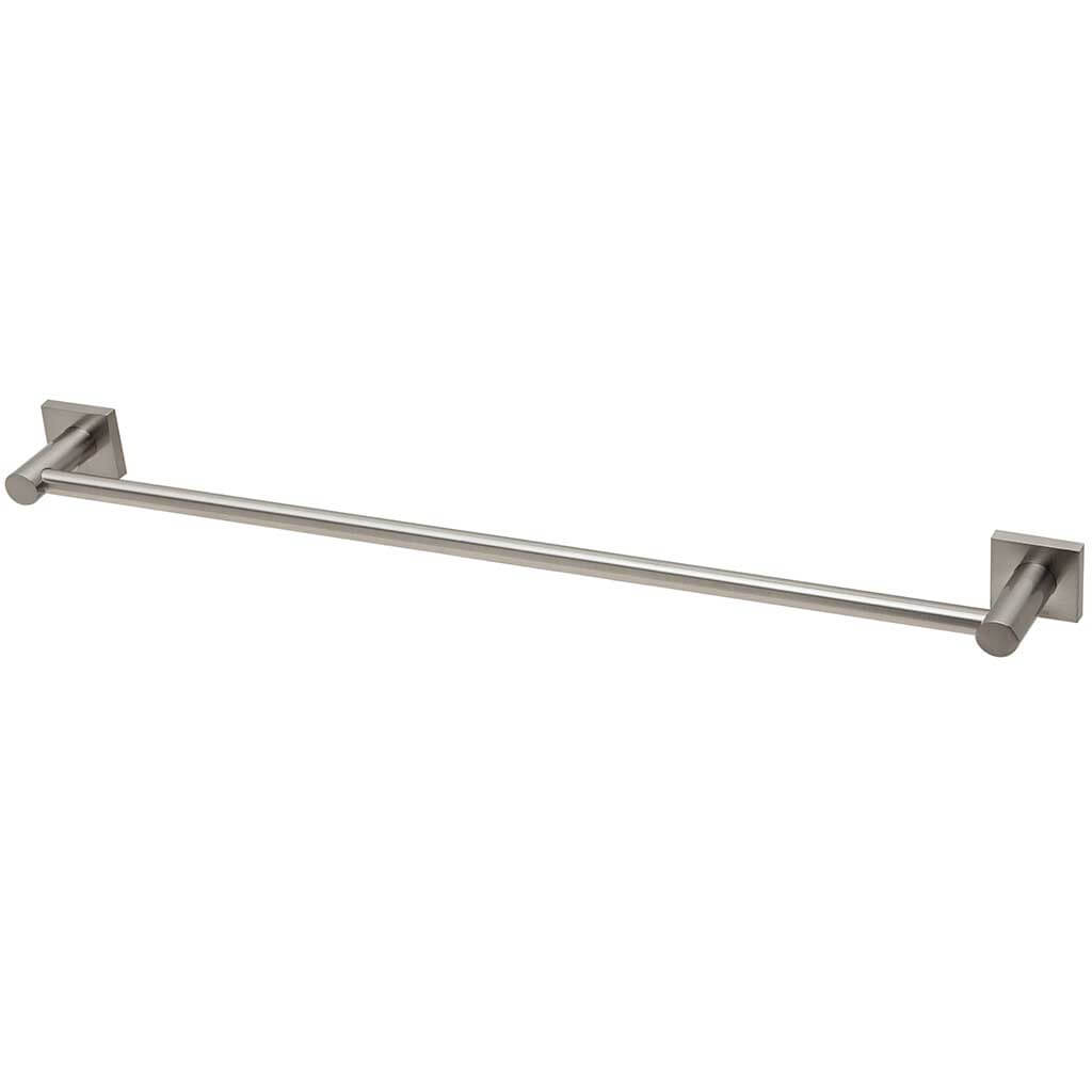 Radii Single Towel Rail SQ Plate Brushed Nickel