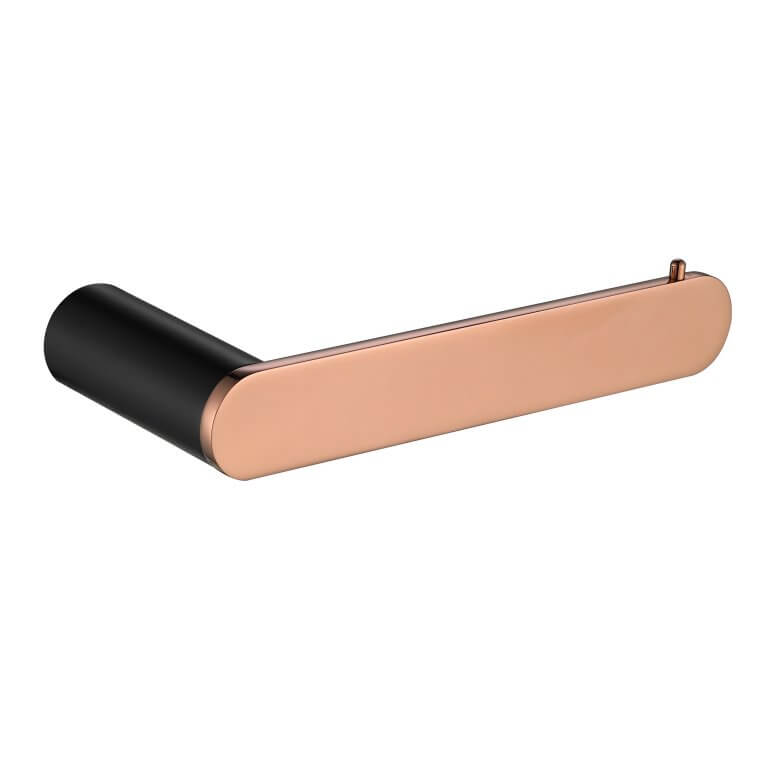 RoyD Paper Roll Holder White And Rose Gold - OTC Tiles & Bathroom