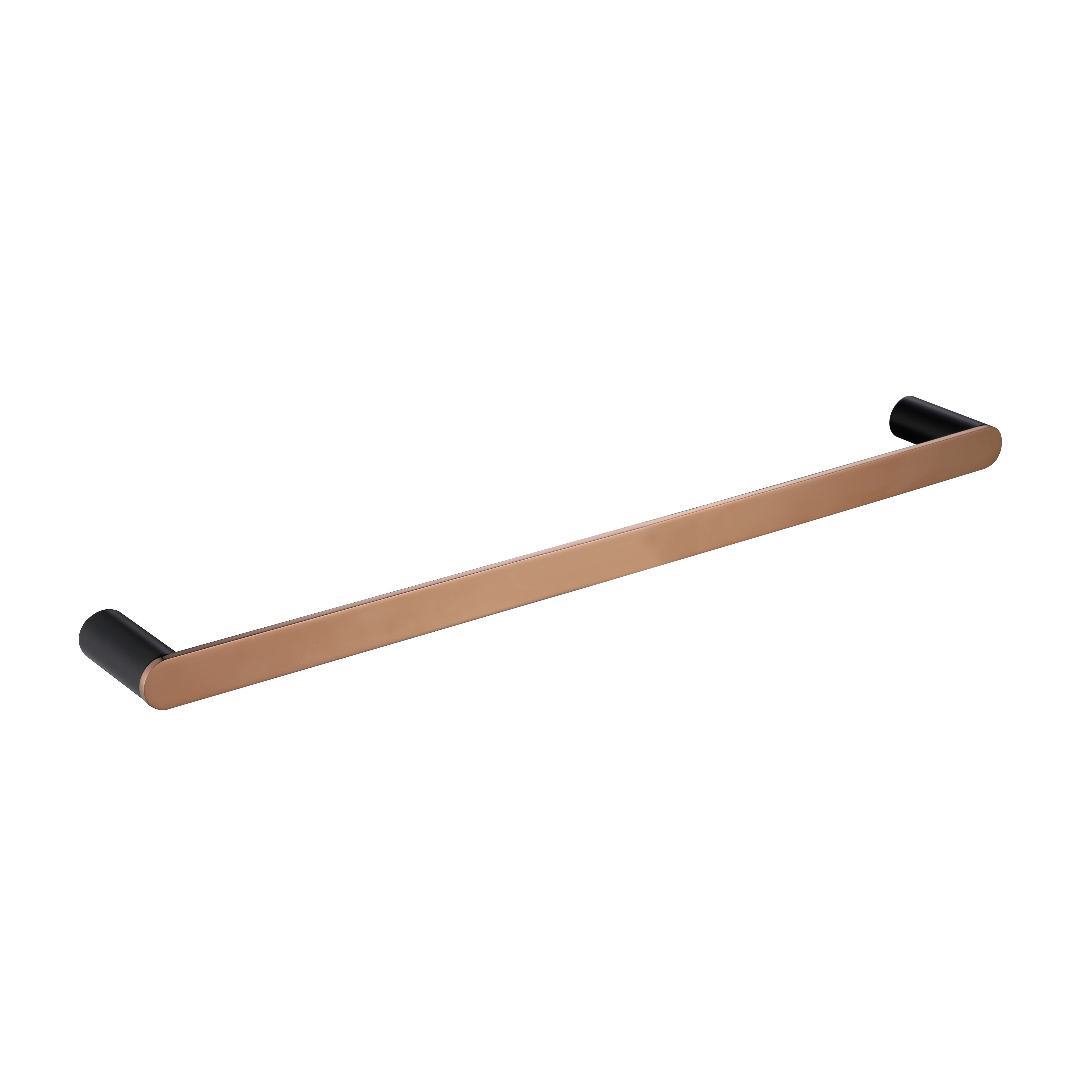 RoyD Single Towel Rail 600/750 Black And Rose Gold