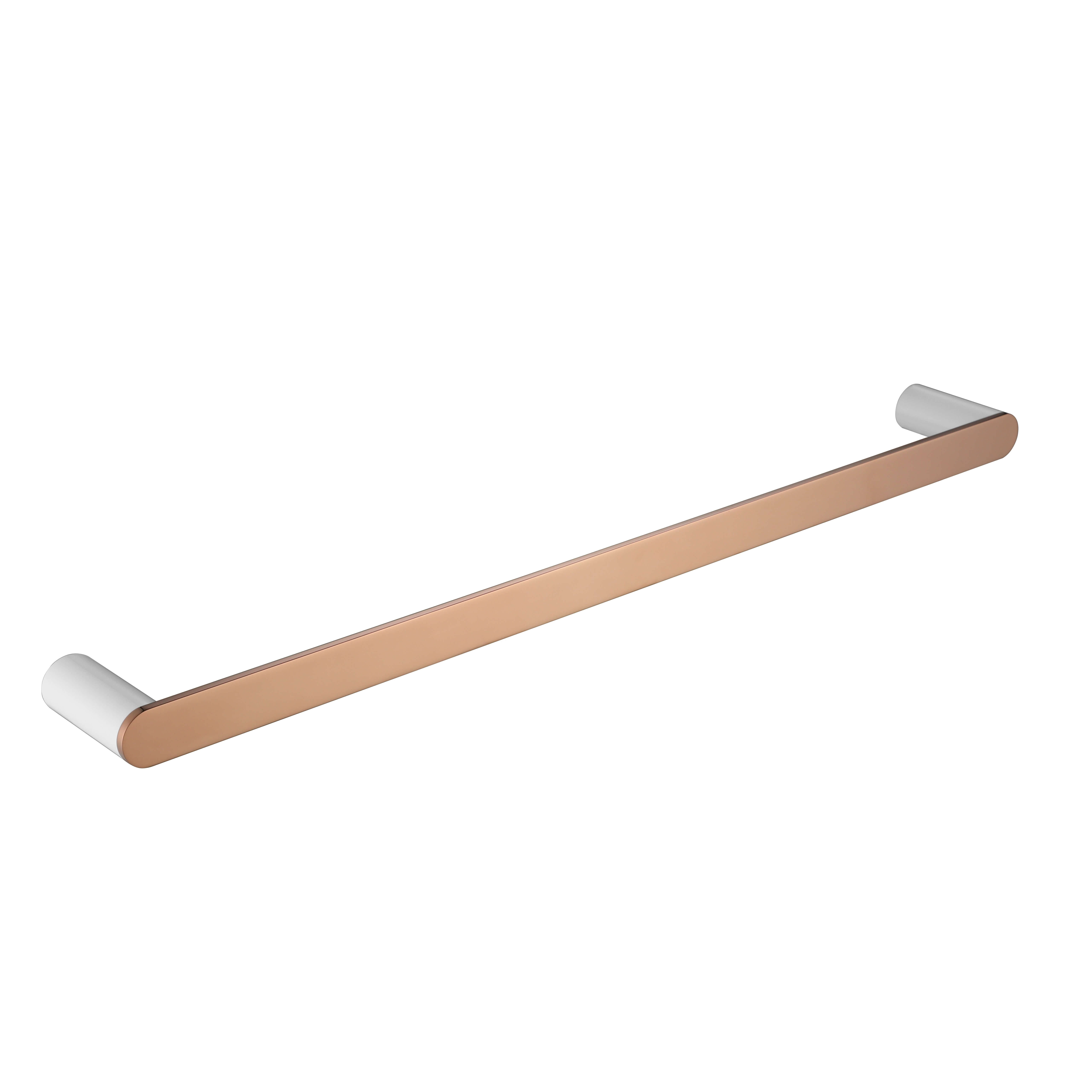 RoyD Single Towel Rail 600/750 White And Rose Gold