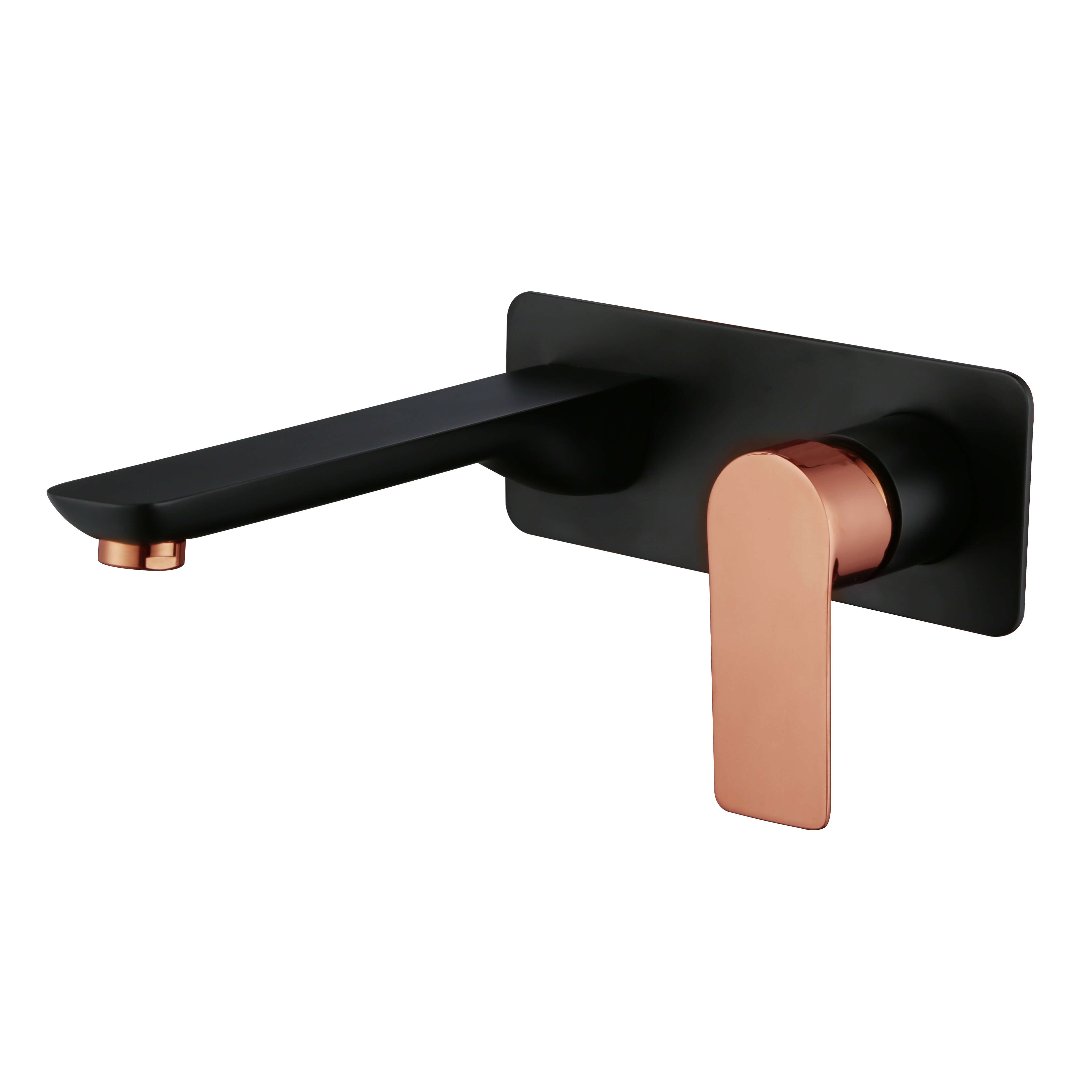 RoyD Basin Mixer Set Black And Rose Gold