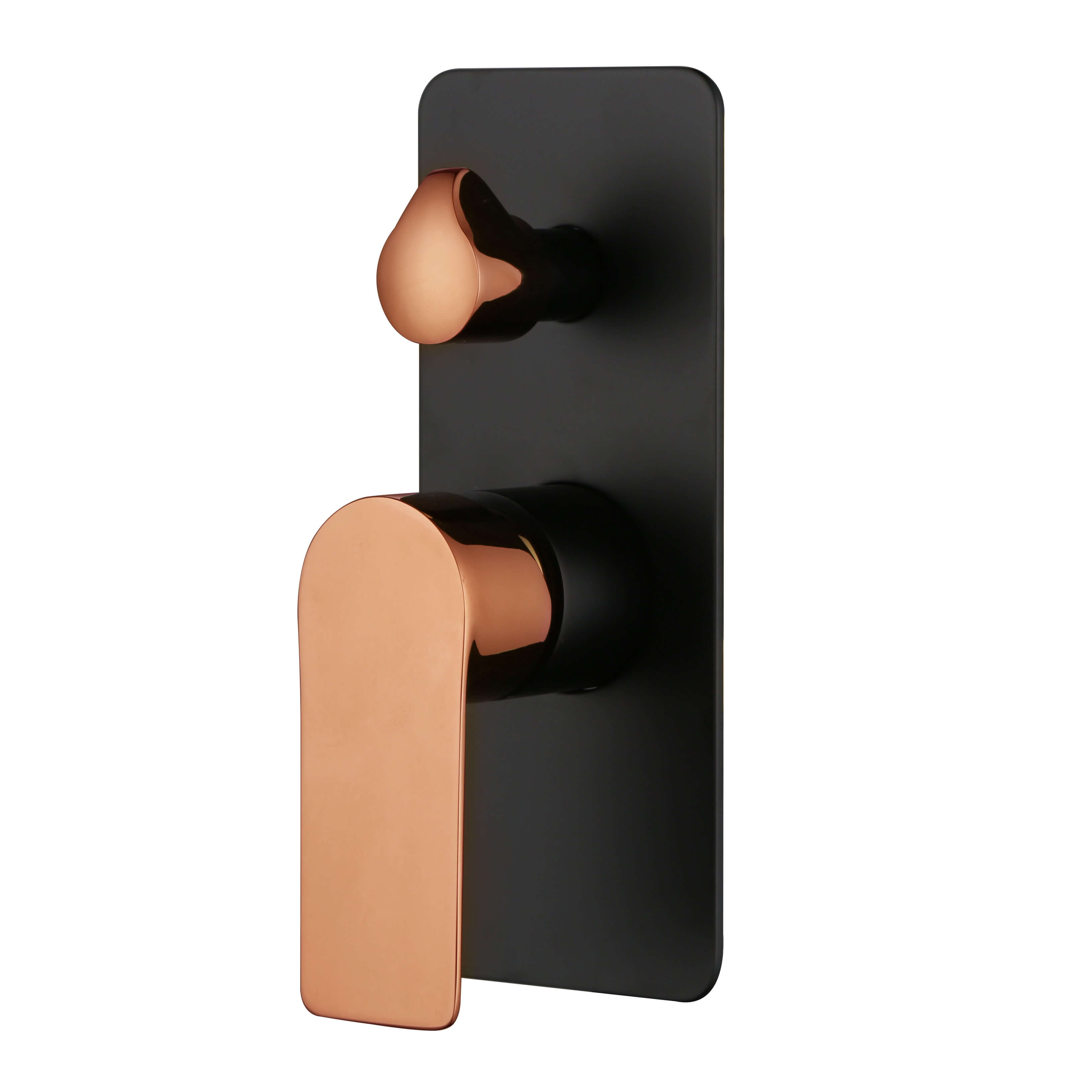 RoyD Diverter Mixer Black And Rose Gold