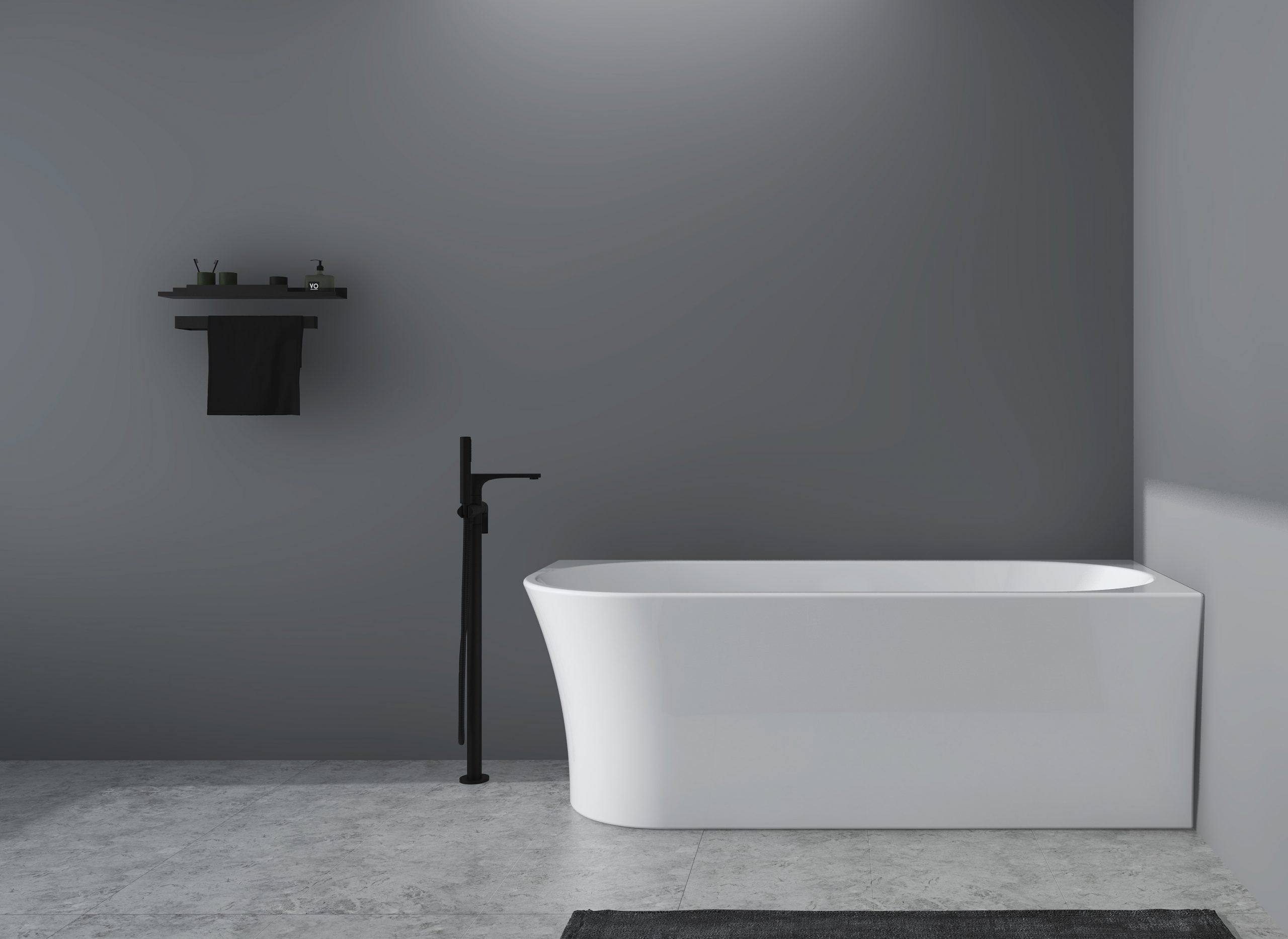 Studio Corner Bathtub 1500 Gloss White - Image 3