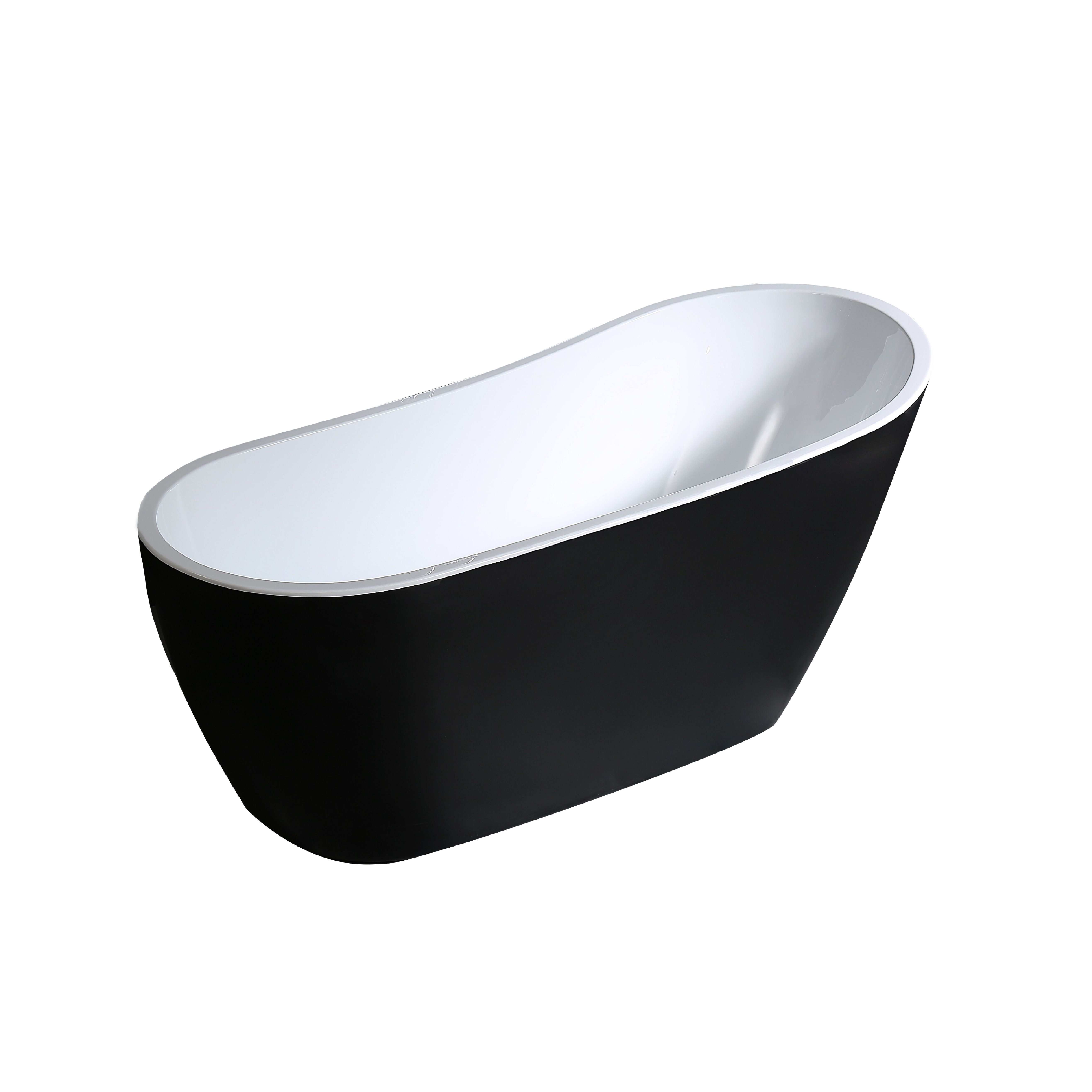 Johnson Highback Bathtub Matt Black 1520mm