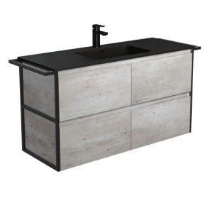Montana Amato 1200 Industrial Vanity, Twin Towel Rails, Wall-Hung