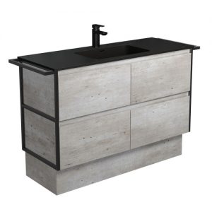 Montana Amato 1200 Industrial Vanity, Twin Towel Rails and Kick