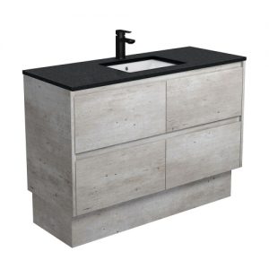 Sarah Black Undermount Amato 1200 Industrial Vanity on Kick