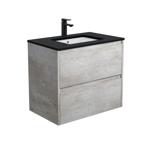 Sarah Black Undermount Amato 750 Industrial Vanity, Wall-Hung