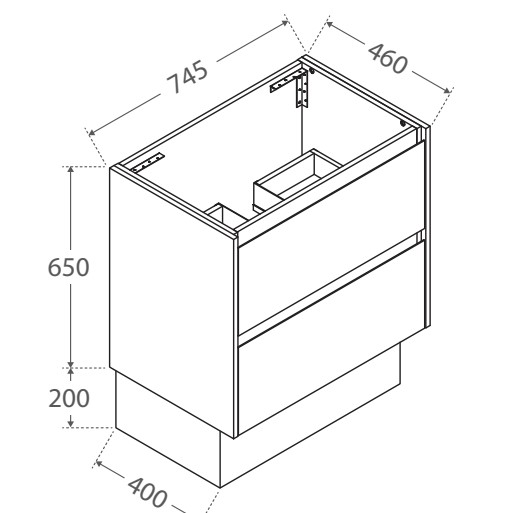 Sarah Black Undermount Amato 750 Industrial Vanity on Kick - Image 5