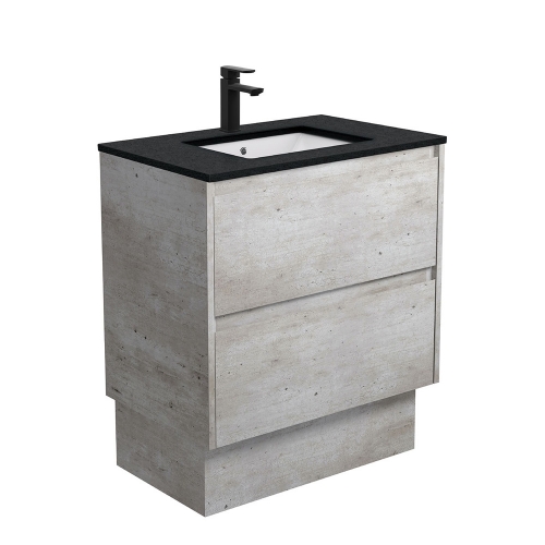 Sarah Black Undermount Amato 750 Industrial Vanity on Kick