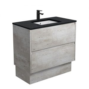 Sarah Black Undermount Amato 900 Industrial Vanity on Kick