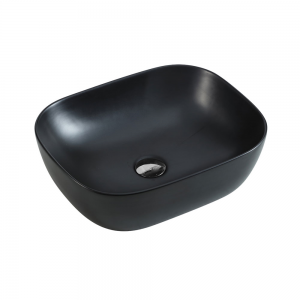CHUR Matt Black Rectangle Above Counter Basin