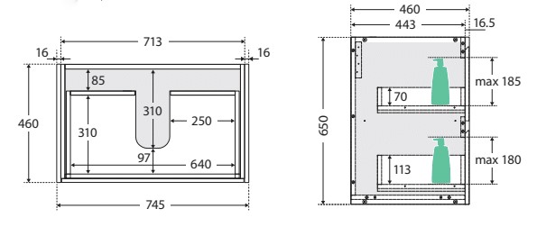 Dolce Amato 750 Satin White Vanity, Industrial Panels and Kick - Image 6