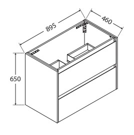 Joli Amato 900 Satin White Vanity, Wall-Hung - Image 5