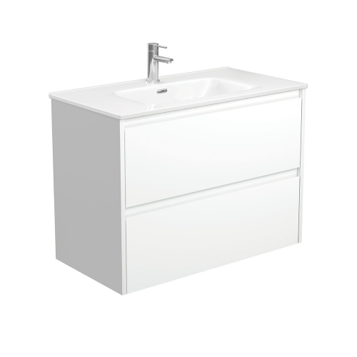 Joli Amato 900 Satin White Vanity, Wall-Hung