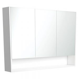 1200 Mirror Cabinet with Display Shelf, Gloss White