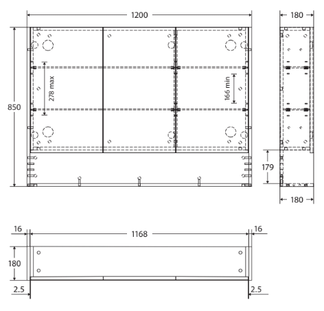 1200 Mirror Cabinet with Display Shelf, Industrial - Image 3