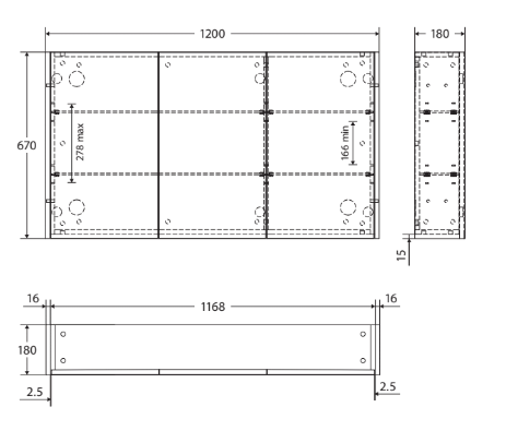 1200 Mirror Cabinet with Satin Black Side Panels - Image 3
