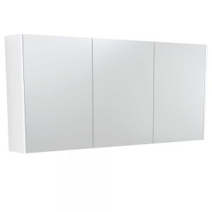 1500 Mirror Cabinet with Satin White Side Panels
