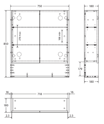 750 Mirror Cabinet with Display Shelf, Satin Black - Image 3