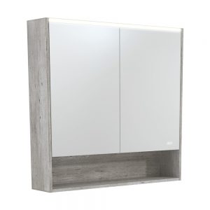 900 LED Mirror Cabinet with Display Shelf, Industrial