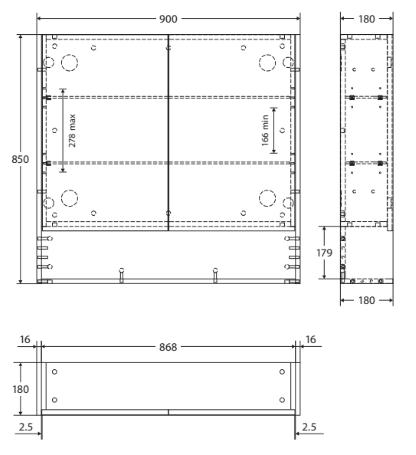 900 Mirror Cabinet with Display Shelf, Industrial - Image 3