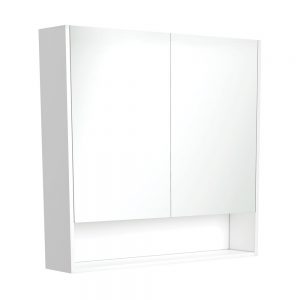 900 Mirror Cabinet with Display Shelf, Satin White