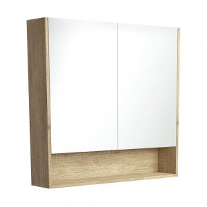 900 Mirror Cabinet with Display Shelf, Scandi Oak