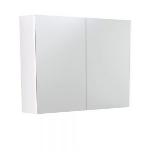 900 Mirror Cabinet with Gloss White Side Panels