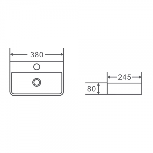 Compact Mini 38 Wall Hung Basin - Image 3