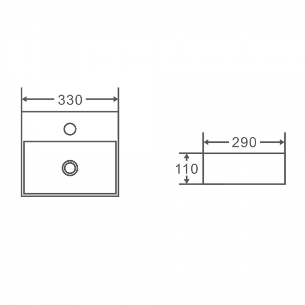 Compact Mini 33 Wall Hung Basin - Image 3
