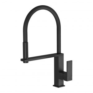 Phoenix Vezz Flexible Hose Sink Mixer Square Matt Black