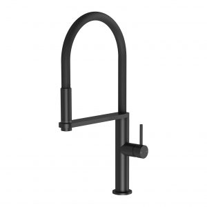 Phoenix Blix Flexible Hose Sink Mixer Round Matt Black