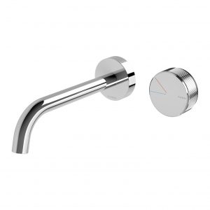 Phoenix Axia Wall Basin / Bath Curved Outlet Mixer Set 180mm Chrome