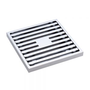 Heelguard Slim Profile Floor Waste 100x100x17mm Chrome 88mm Outlet