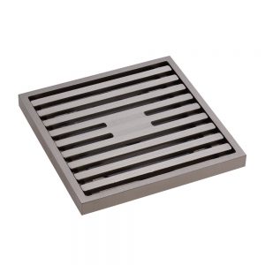 Heelguard Slim Profile Floor Waste 100x100x17mm Brushed Nickel 88mm Outlet