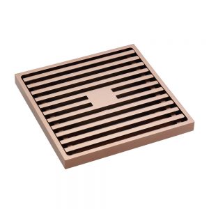 Heelguard Slim Profile Floor Waste 100x100x17mm Rose Gold 88mm Outlet