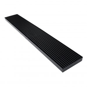 Grids Linear Floor Drain Matt Black 800x100x20mm Outlet 80mm