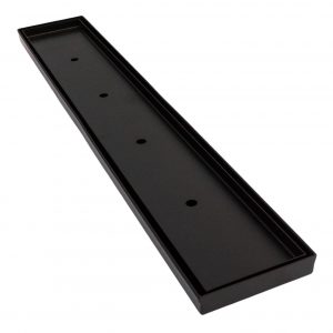 Tile Insert Floor Drain 1000x100x20mm Matt Black 80mm Outlet