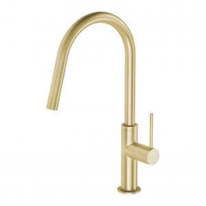 Vivid Slimline Pull Out Sink Mixer Brushed Gold