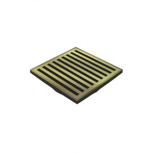 SLOTTED ORGANICS FLOOR WASTE BRUSHED GOLD