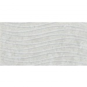 3D Pietra Ciotoli Light Grey Ceramic Wall 300x600 Gloss Wave