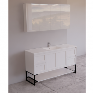 Uni Hampton Vanity 1500 Matt White With Stand